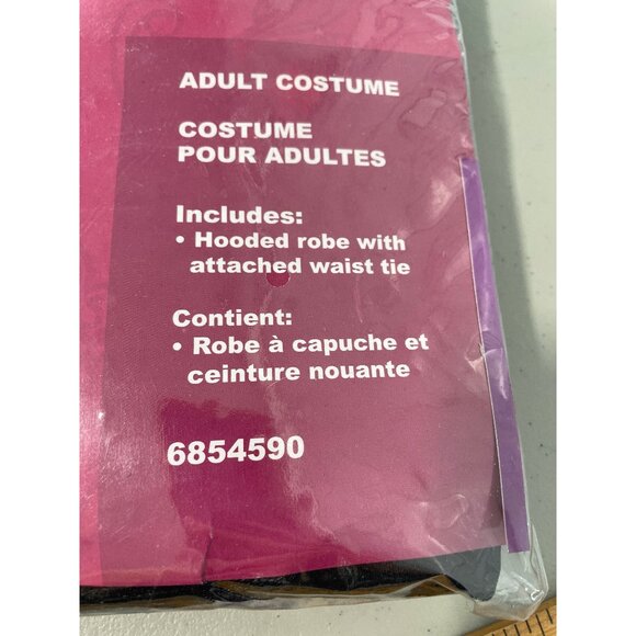 Sexy Sorceress Costume One Size PMG Halloween Hooded Robe Waist Tie Black NEW - Picture 3 of 8